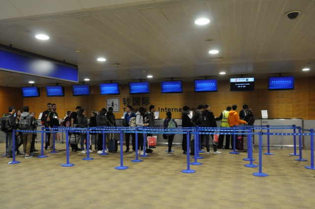 中国国際航空乗り継ぎカウンター